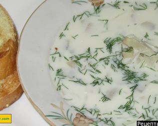 Сырный суп французский с грибами