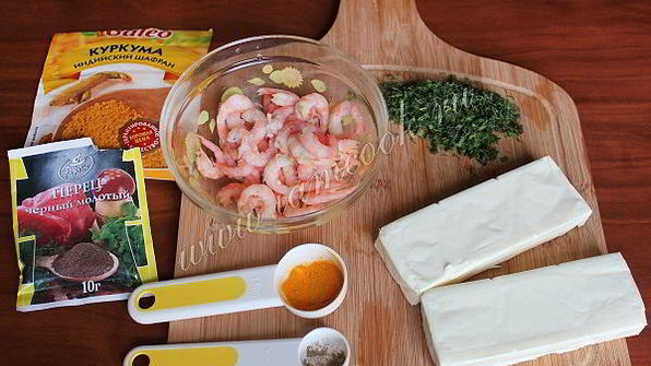 сырный суп пюре с креветками