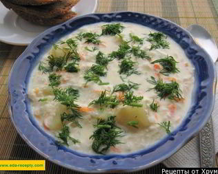 Сырный суп пюре с курицей