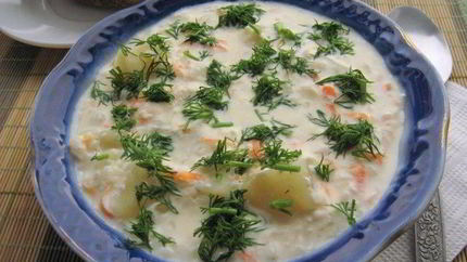 Сырный суп пюре с курицей