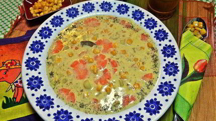 Сырный суп с гречневыми хлопьями