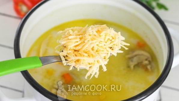 сырный суп с гренками