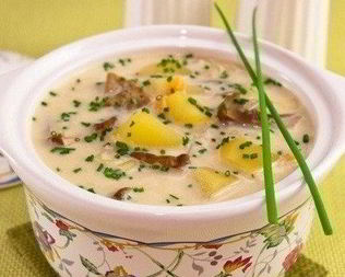 Сырный суп с картофелем и белыми грибами
