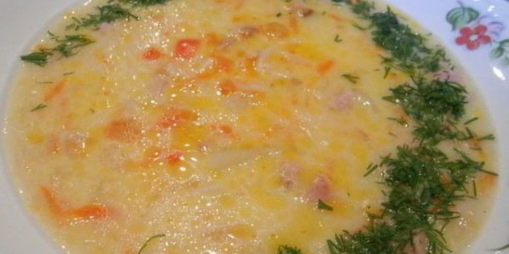 Рецепт сырного супа с колбасой
