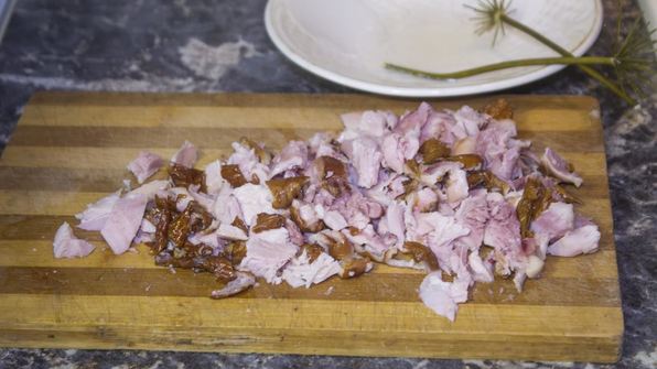 сырный суп с копченой курицей