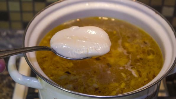 сырный суп с копченой курицей