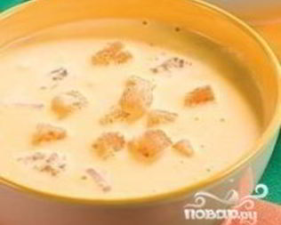 Сырный суп с копченостями