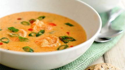 Сырный суп с креветками