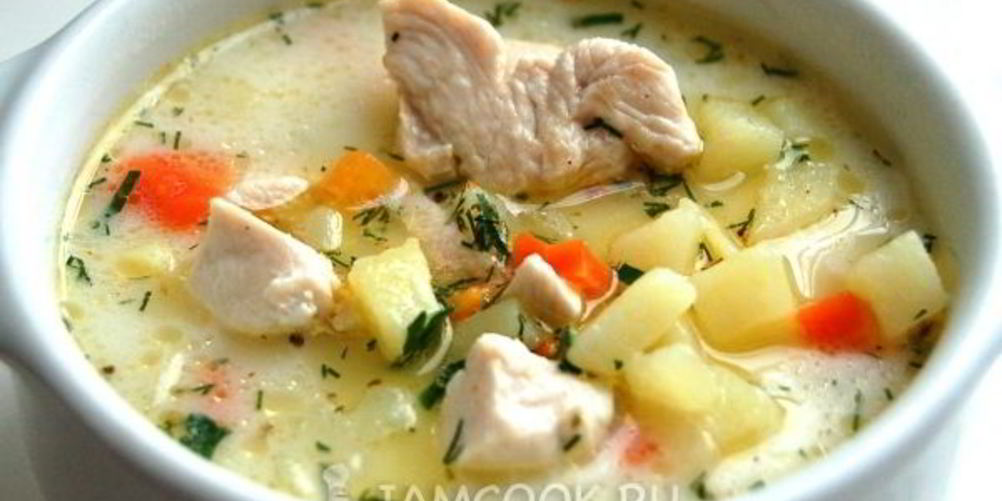 Рецепт сырного супа с куриной грудкой