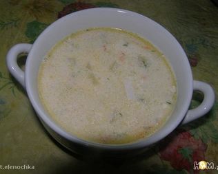 Сырный суп с морепродуктами