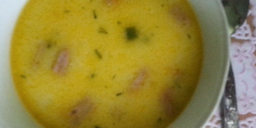 Рецепт сырного супа с полукопченой колбасой