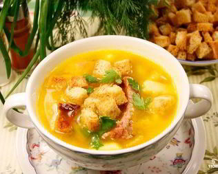 Сырный суп с ребрышками