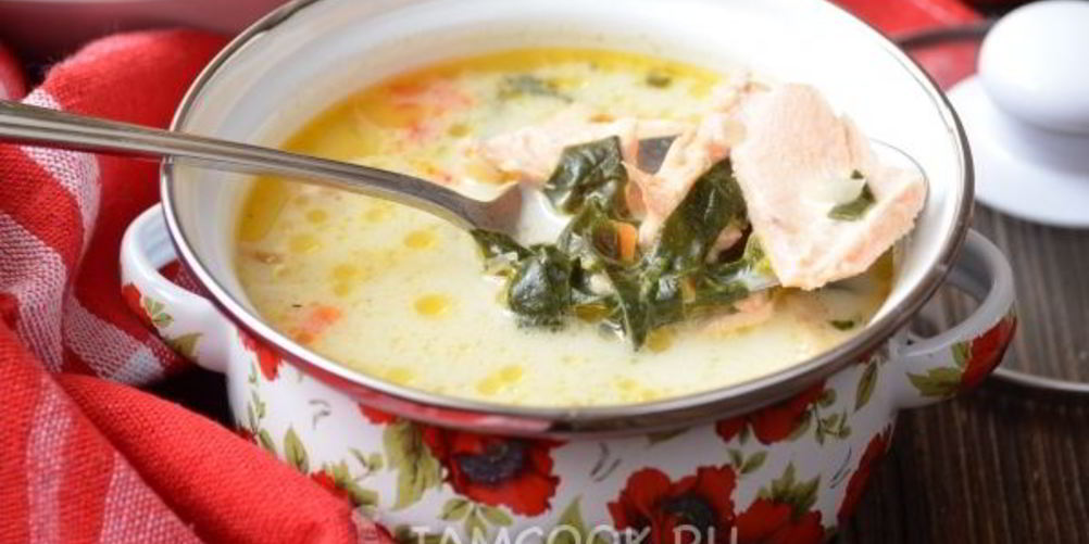 Рецепт сырного супа с семгой