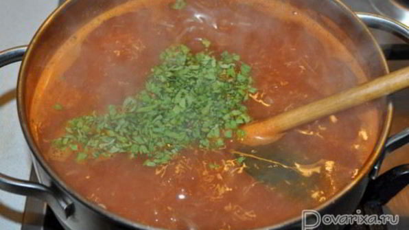 томатный суп с фасолью