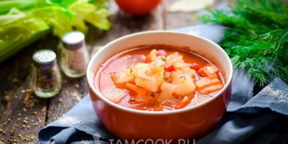 Рецепт томатного супа с сельдереем