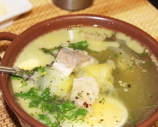 Уха из головы осетра