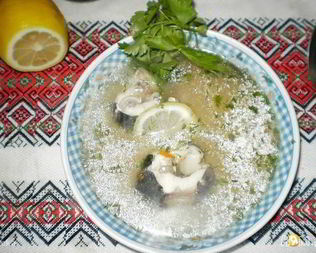 Уха из стерляди с шампанским