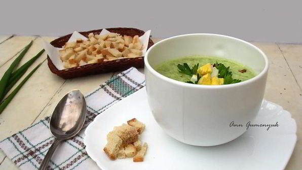 весенний суп из зеленого лука