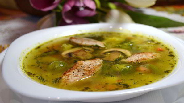 весенний суп с замороженными овощами и рисом