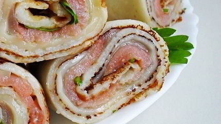 Блинчики с форелью