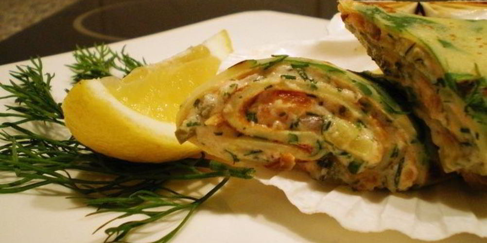 Рецепт блинчиков с копченым лососем