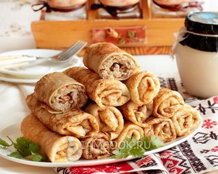 Блинчики с куриным фаршем