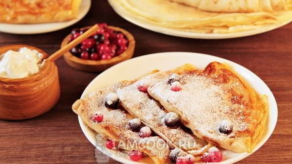 блинчики с творогом и изюмом