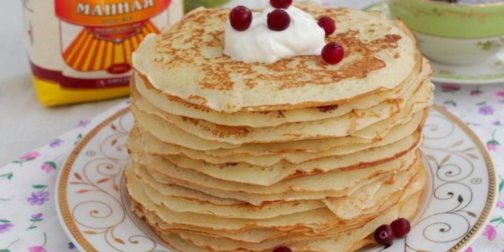 Рецепт блинов с манной крупой