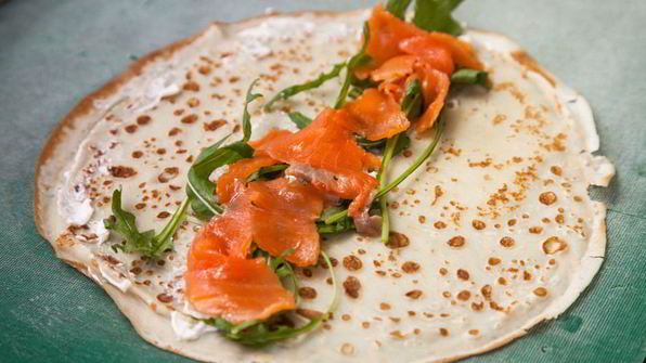 блины с семгой