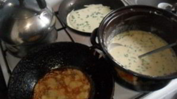 блины с зеленым луком