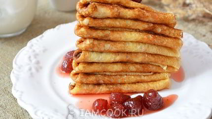 Простые блины на молоке