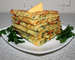 Сырные блинчики с петрушкой
