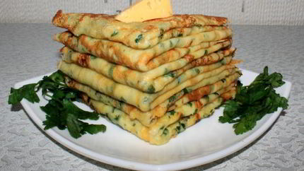 Сырные блинчики с петрушкой