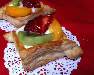 Ватрушки из слоеного теста с заварным кремом