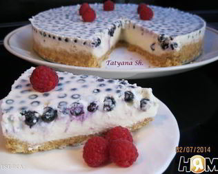 Чизкейк с черникой без выпечки