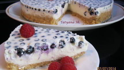 Чизкейк с черникой без выпечки