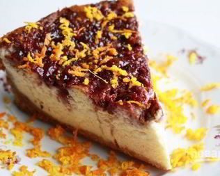 Новогодний чизкейк с клюквой