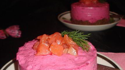 Свекольный чизкейк с форелью
