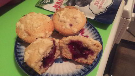 Кексики с черничным джемом