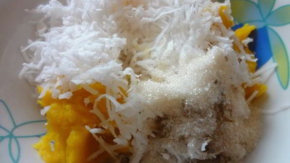 орехово-шоколадный кекс с тыквенно-кокосовой прослойкой