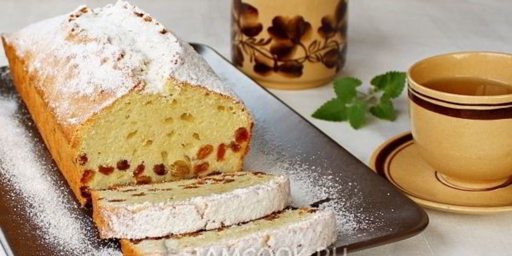 Рецепт песочного кекса с изюмом