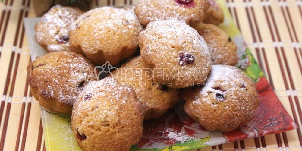 Рецепт ванильных кексиков с клюквой