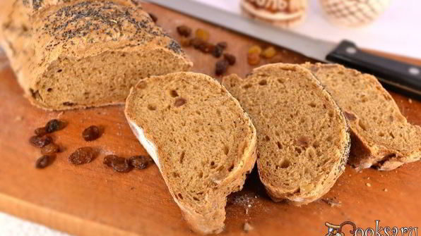 пшенично-ржаной батон с изюмом