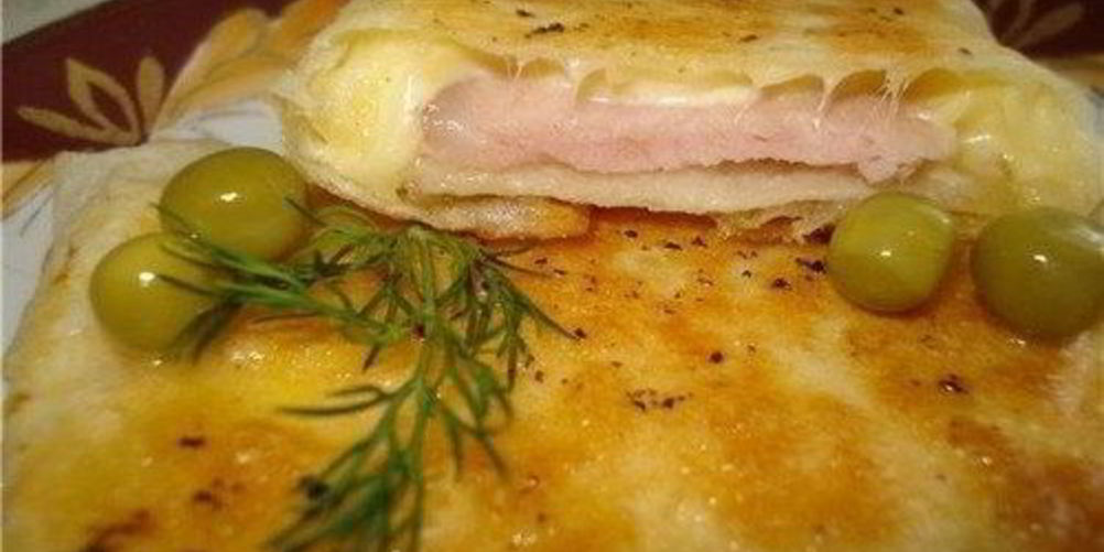 Рецепт аппетитных конвертиков из лаваша с ветчиной