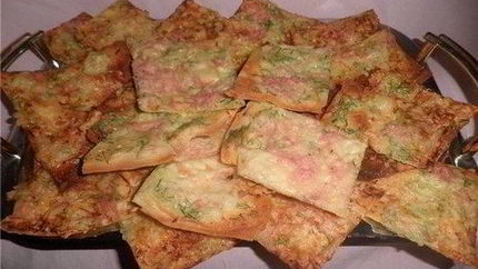 Чипсы из лаваша с ветчиной и сыром