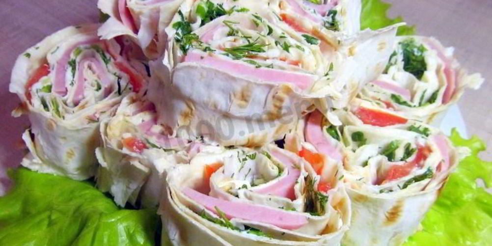 Рецепт лаваша с колбасой и сыром