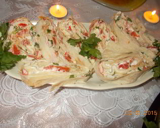 Лаваш с крабовыми палочками