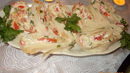 Лаваш с крабовыми палочками