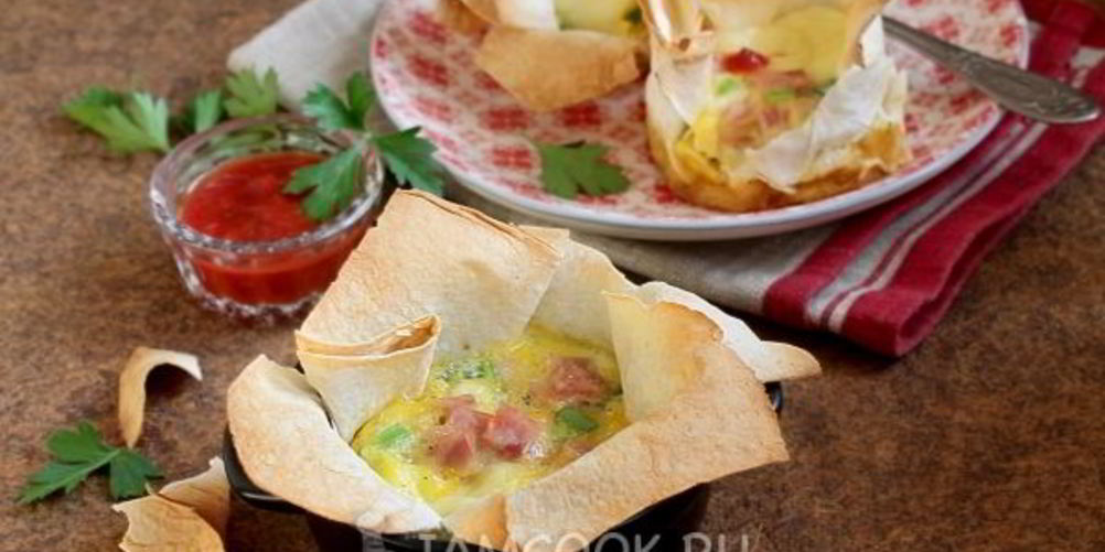 Рецепт лаваша с ветчиной и яйцом