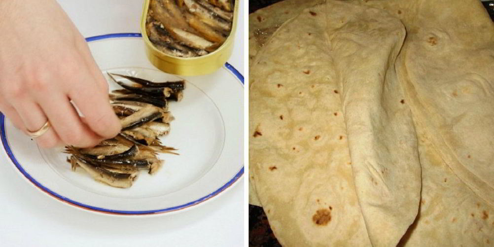 Рецепт лаваша со шпротами